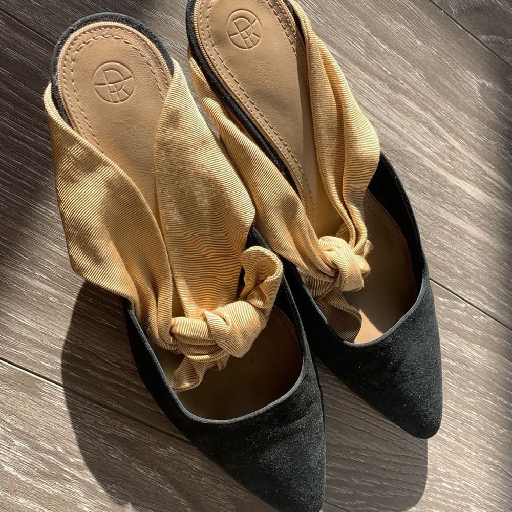 The row coco bow suede and silk mules - Picture 6 of 11